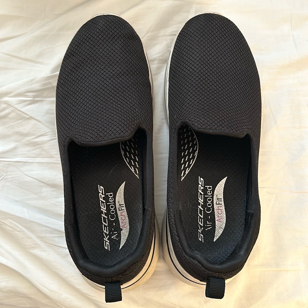 Skechers Black Mesh Slip-On Shoes